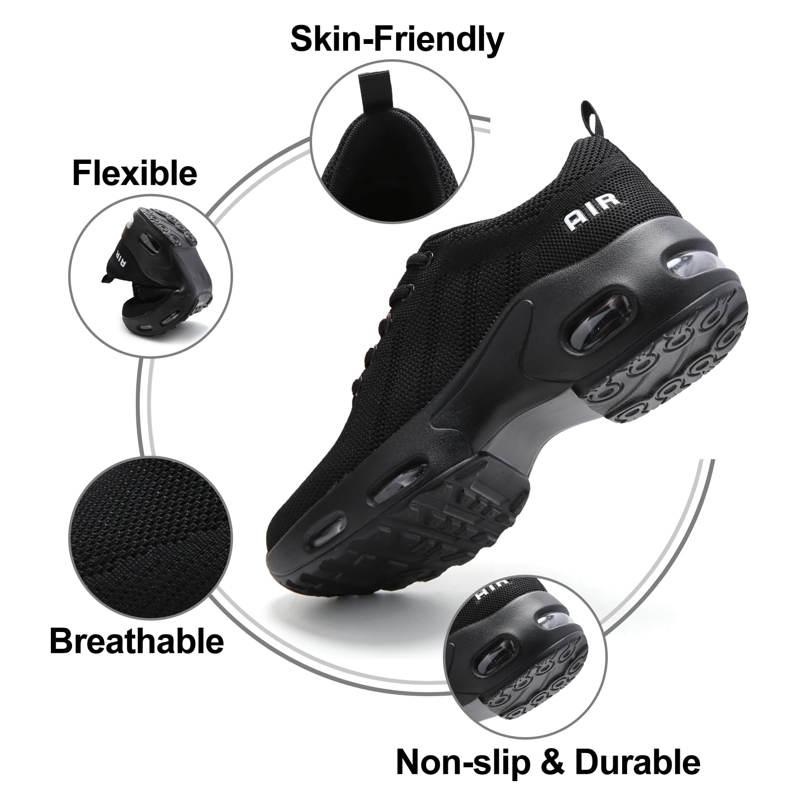 Myztra Baskets pour femme avec coussin d'air soutien de la voûte plantaire Chaussures de course