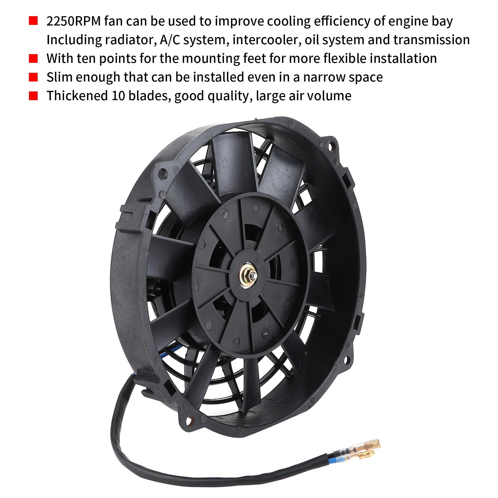 Ventilatore Generale Dell'auto, Ventola per Condizionatore D'aria Da 8 Pollici Accessori per Prestazioni Automobilistiche per Radiatore Raffreddamento Automatico Aria Condizionata