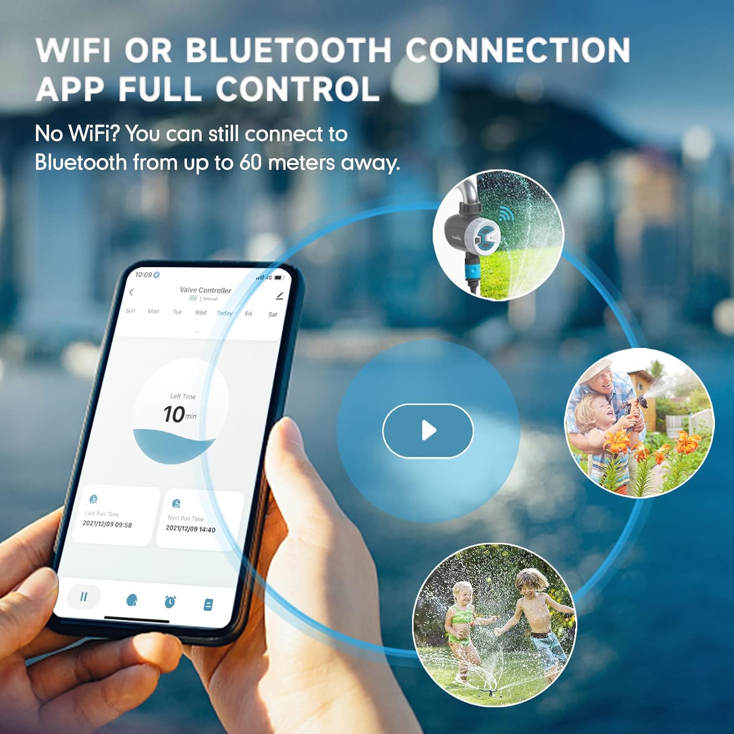 RAINPOINT Sprinkler Timer WiFi Water Timer, Smart Wireless Hose Faucet Timer for Garden, Automatic Irrigation System Controller, APP Remote Control via 2.4Ghz WiFi or Bluetooth, for Outdoor Yard, Lawn : Patio, Lawn & Garden