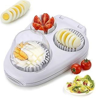 3-in-1 Heavy Duty Egg Slicer, Stainless Steel Blades with Multiple Cutting Modes for Hard Boiled Eggs, Mushrooms, Strawberry, Multifunctional Kitchen Tool, Send Goods from Local Warehouse