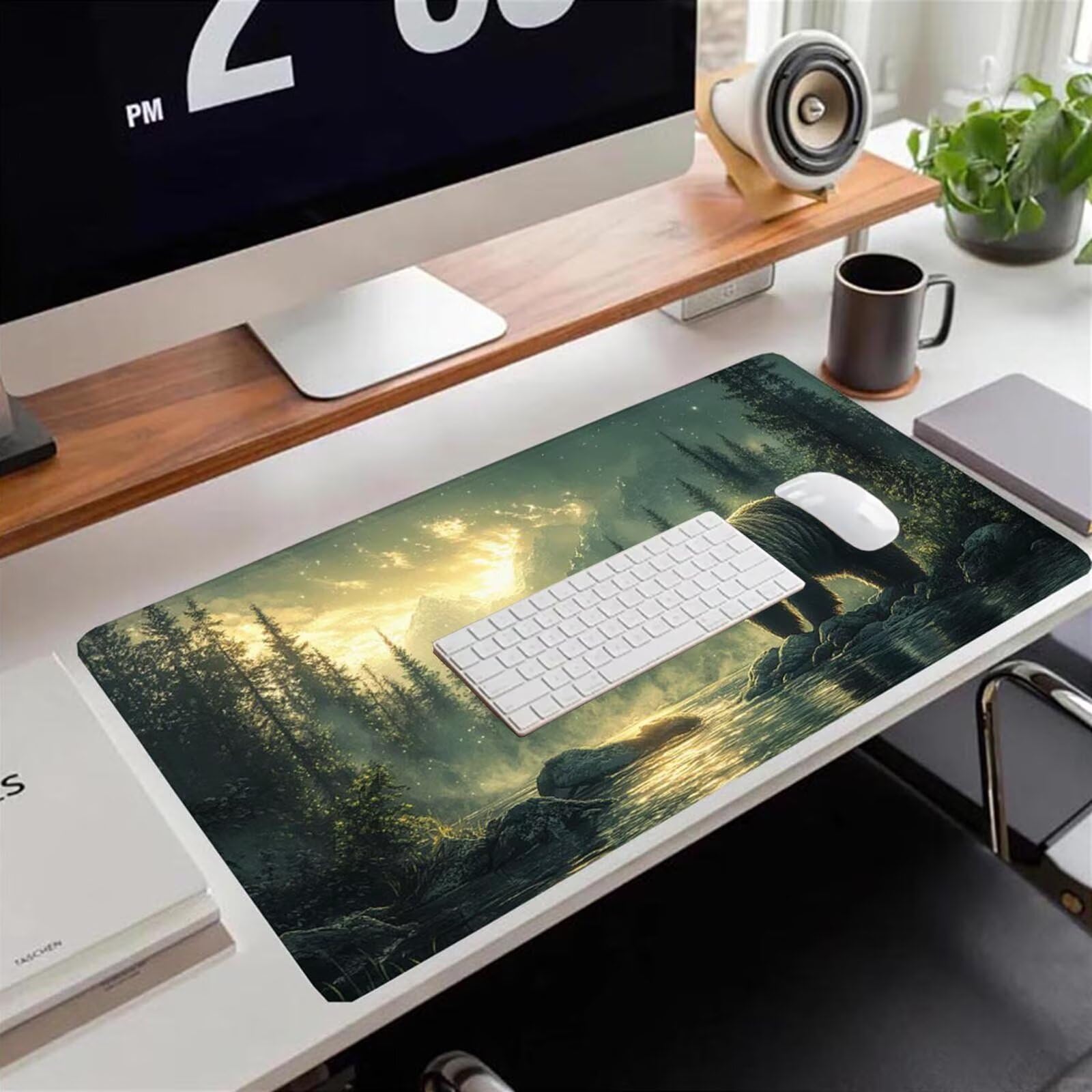 Gamingowa podkładka pod mysz 1200 x 600 x 3 mm, XXL, wodoszczelna, odporna na ścieranie, z przyszytymi krawędziami, podkładka na biurko, poprawia prędkość i precyzję pod laptopa, komputer, wzór