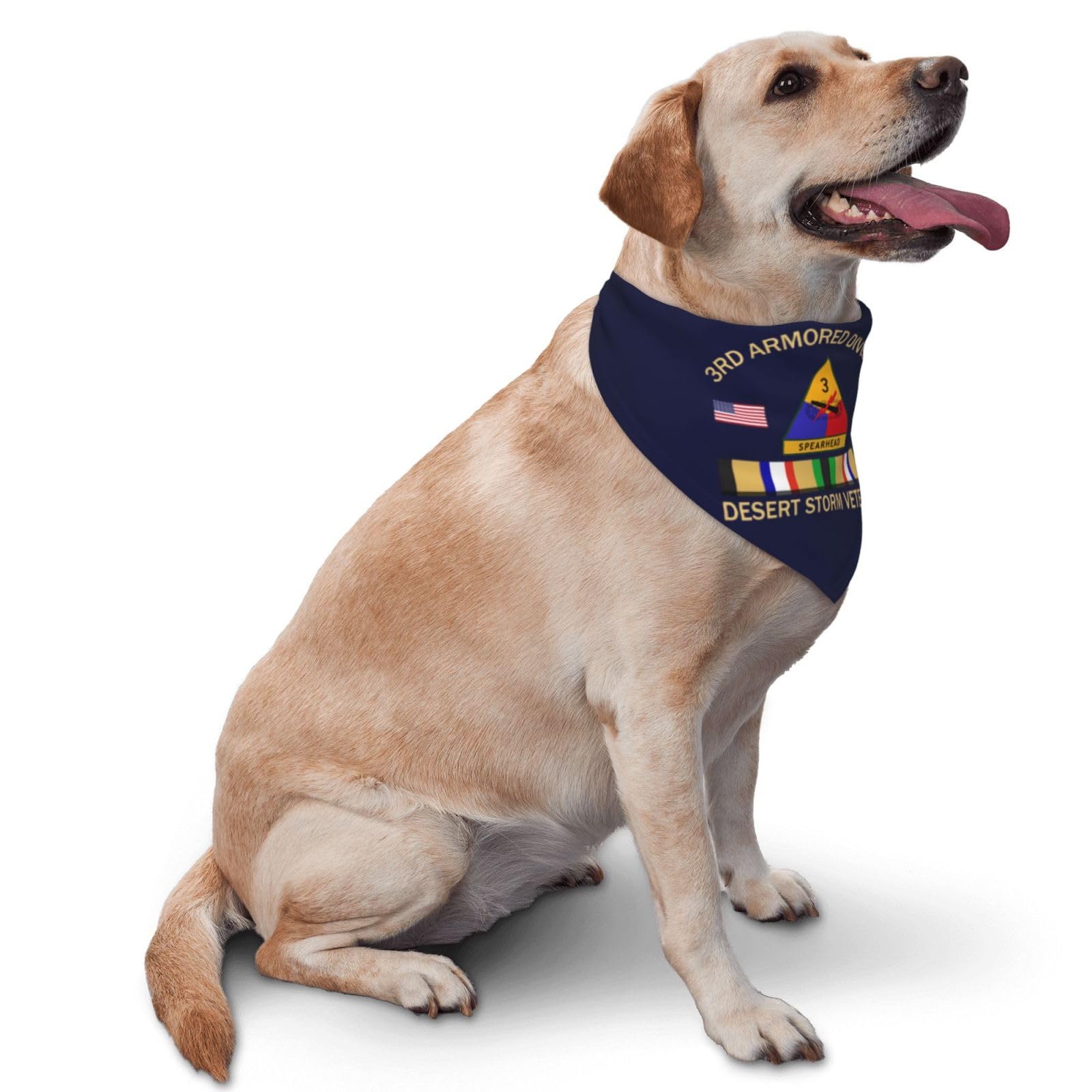 3rd Armored Division Desert Storm Veteran Dog Scarf Pet Bandana Cat Pet Bibs