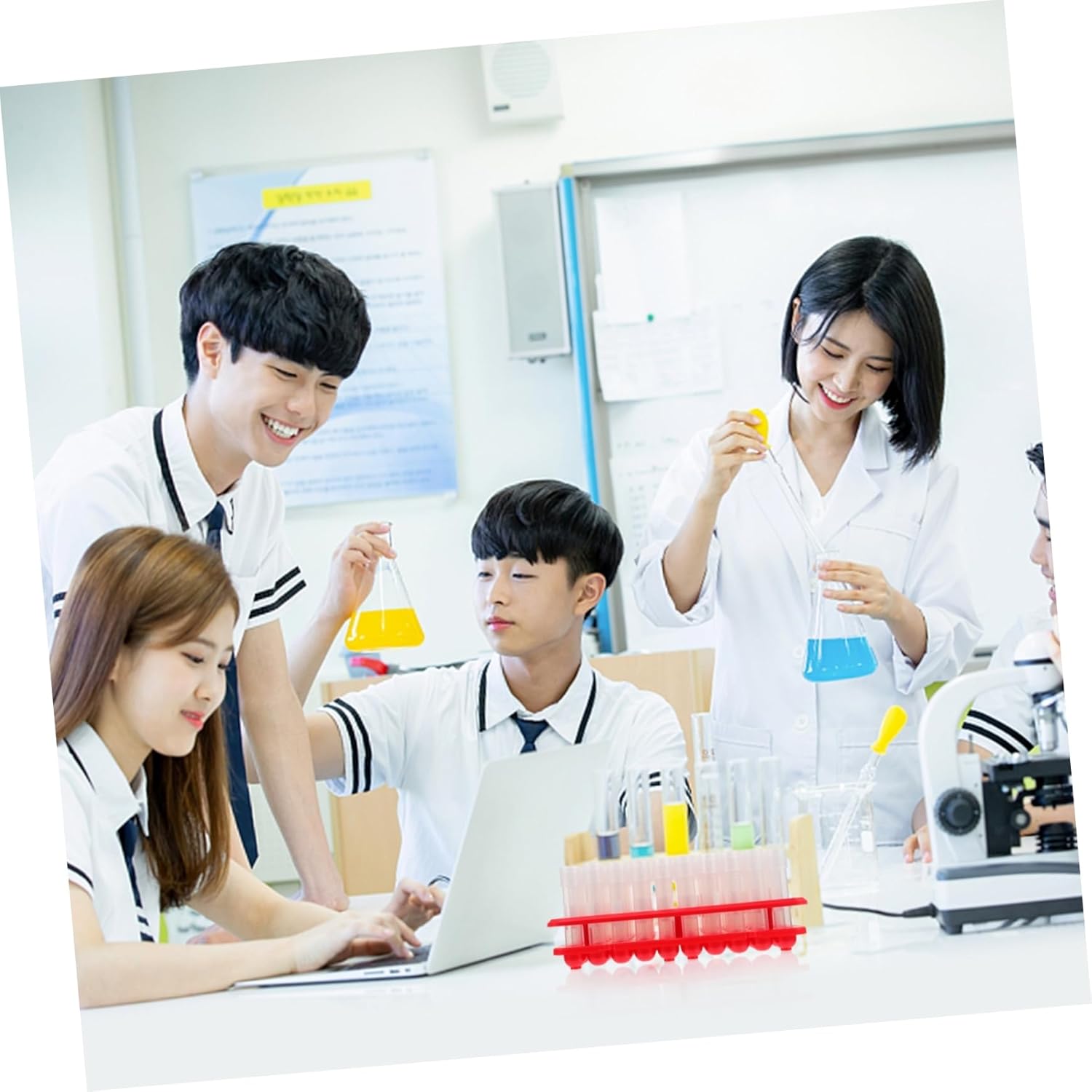 200pcs Test Tube Holder Rack Tube Stand for Scientific Experiments Storage Container for Beads Use Random Color