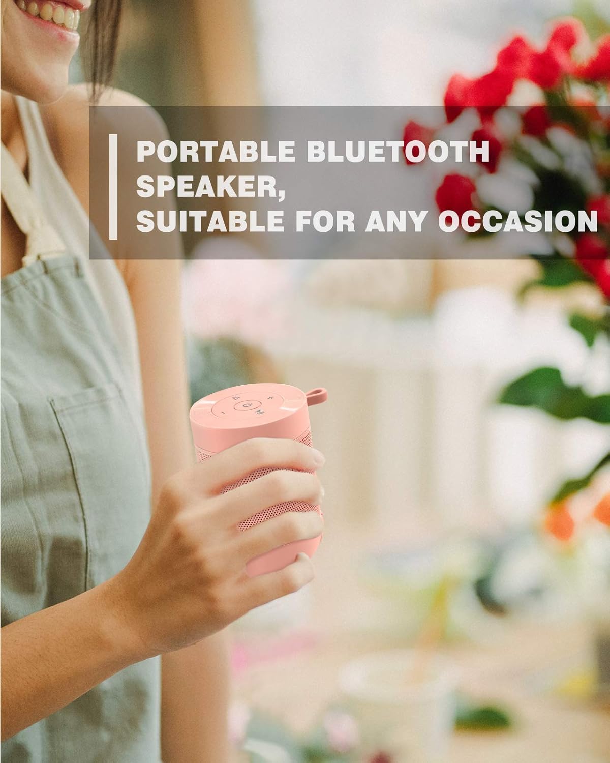 comiso Portable Bluetooth Speaker, Small Shower Speaker with IPX5 Waterproof, 360° HD Loud Sound, Wireless Stereo Pairing, Mini Speakers Support TF Card, Built-in Mic, Pocket Size for Travel Outdoors - Image 8
