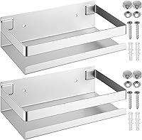 Vista 10 de Lallisa 2 Piezas Estante de Acero Inoxidable para Baño, Ducha, Estantes Flotantes, Cesta Organizadora Montada en la Pared, Estantes Organizadores