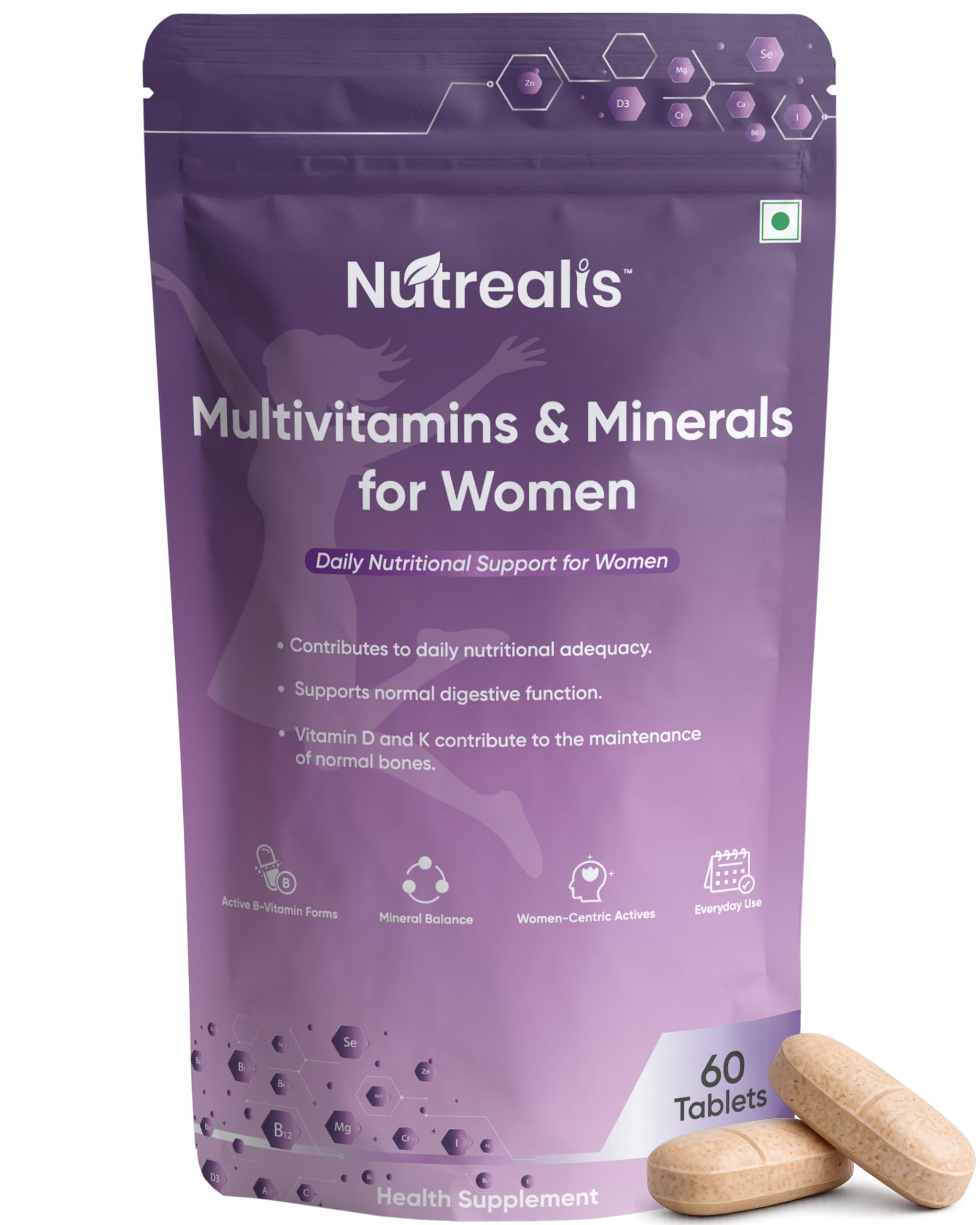 Multivitamin Tablets for Women with Iron, Probiotics, Calcium, Biotin & Cranberry (60 Tablets) | Women Multivitamin with Vitamins, Minerals & Botanical Extracts | Energy, Bone & Gut Support-image-29