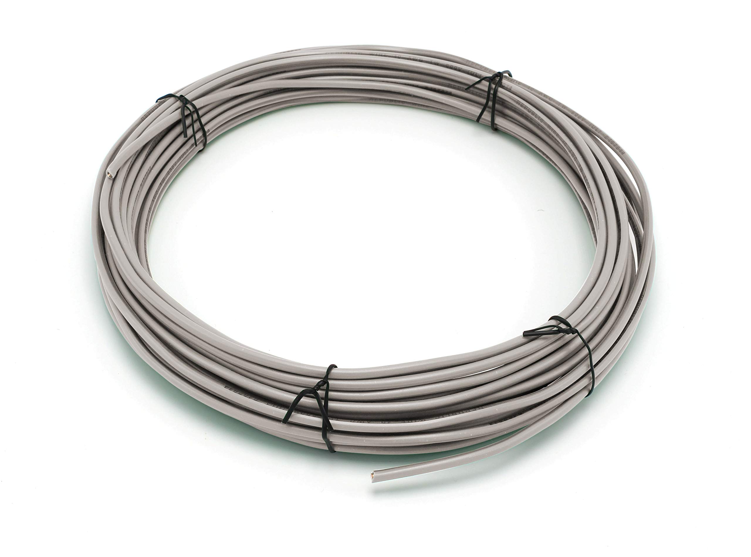 THE CIMPLE CO 25 Feet (7.5 Meter) - Insulated Solid Copper THHN/THWN Wire - 12 AWG, Made in The USA, Residential, Commerical, Industrial, Grounding, Electrical Rated for 600 Volts - in Grey