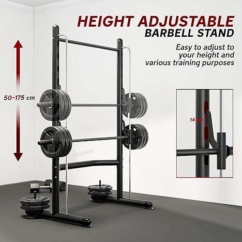 Miniatura 4 de Soozier Squat Rack with Pull-Up Bar, Adjustable Power Rack with Barbell Bar, Multi-Functional Bench Press Rack for Home Gym Strength Training
