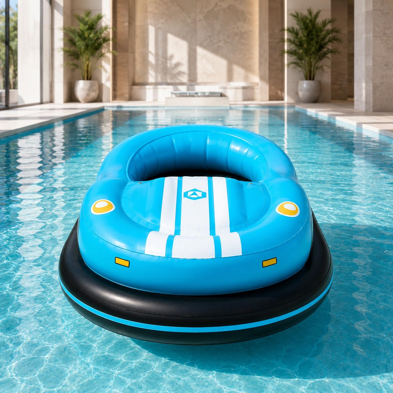 Motorized Pool Float, Inflatable Electric Bumper Boat for Adults