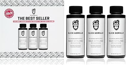 Slick Gorilla Hair Styling Texture Powder, Matte Hair Powder Men, Women for Volume, Definition, Hold, Mens Styling Products, Non-Greasy, 20 g - 3 Pack