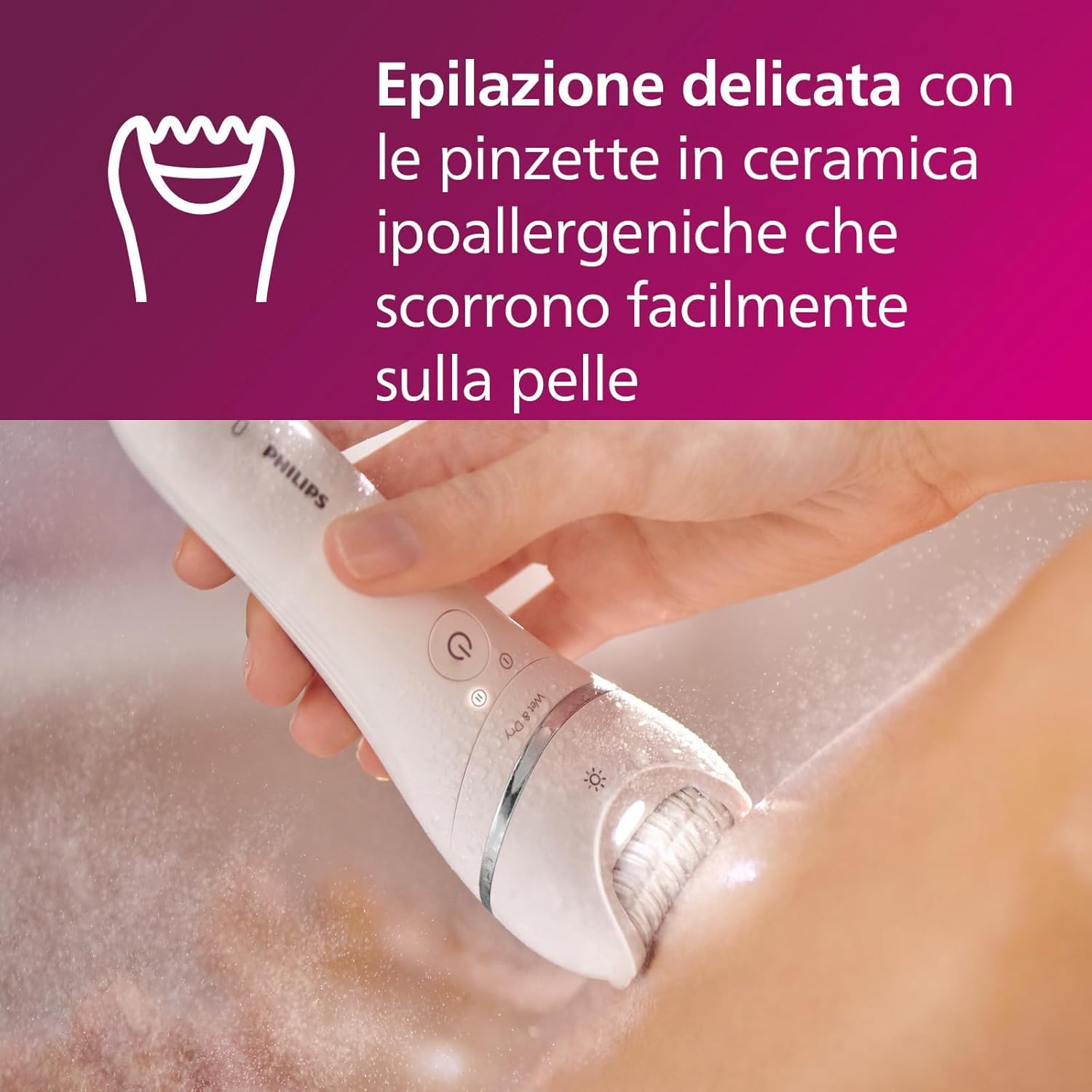 Philips Epilator Series 8000, dispositivo di epilazione Wet & Dry cordless per gambe e corpo con 6 accessori, rifinitore ed esfoliante corpo, modello BRE715/00