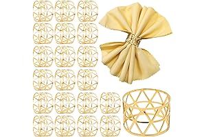 Elegant Hollow Out Gold Napkin Rings