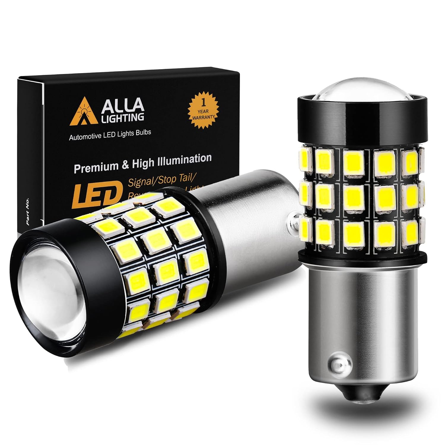 Alla Lighting Alla Lighting BA15S 1156 Strobe Reverse Lights LED Bulbs