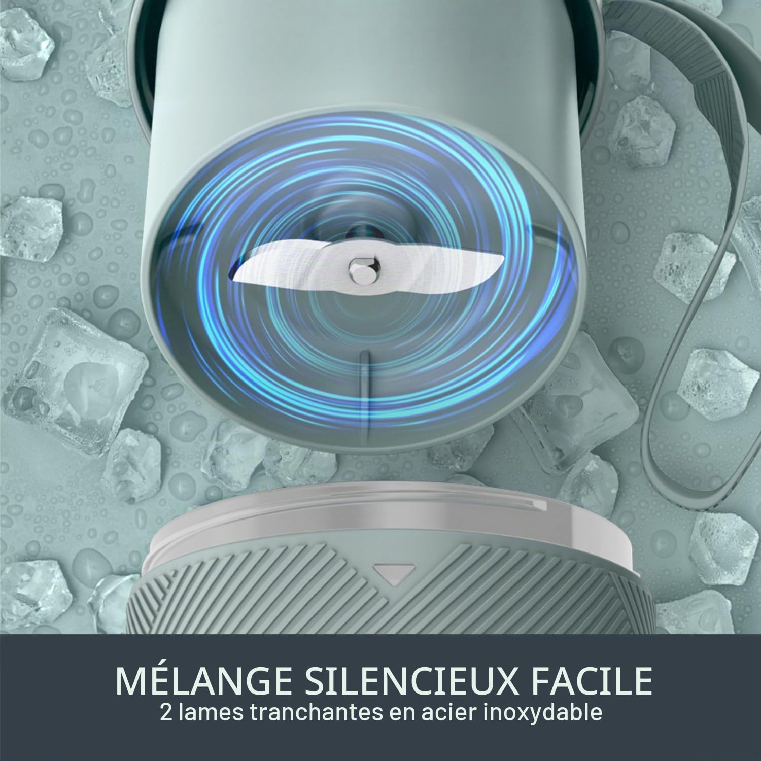 Tefal Lightmix BL1C0430 BL1C0430 BL1C0430 Blender portable, puissant, sans fil, rechargeable, smoothies protéinés, mélanges de crème glacée et fruits congelés, BL1C0430, 300 ml