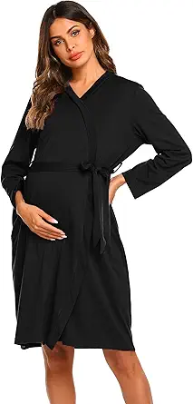 Ekouaer Maternity Robe Labor Delivery Nursing Gown