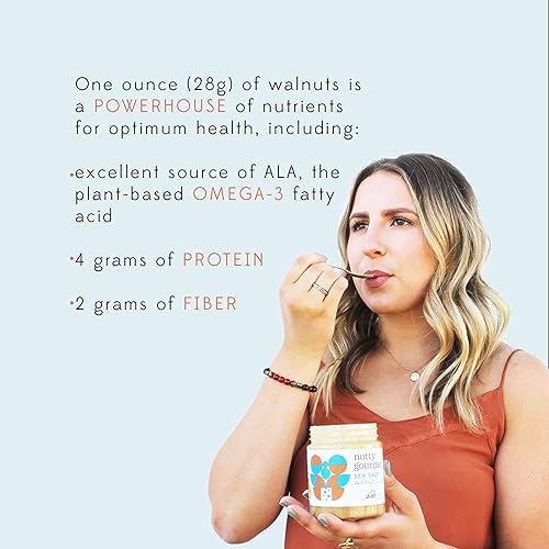 Miniatura 3 de Nutty Gourmet - Mantequilla de nuez con sal marina - Mantequilla de nueces salada - Sin azúcar añadida - Todo natural - Sin maní - Vegano - Nueces