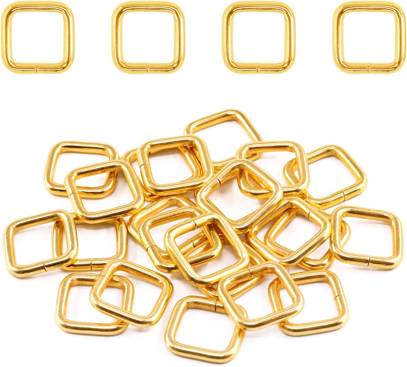 Amazon.com: Swpeet 60Pcs 1/2 Inch - 13mm Gold Metal Rectangle Ring ...