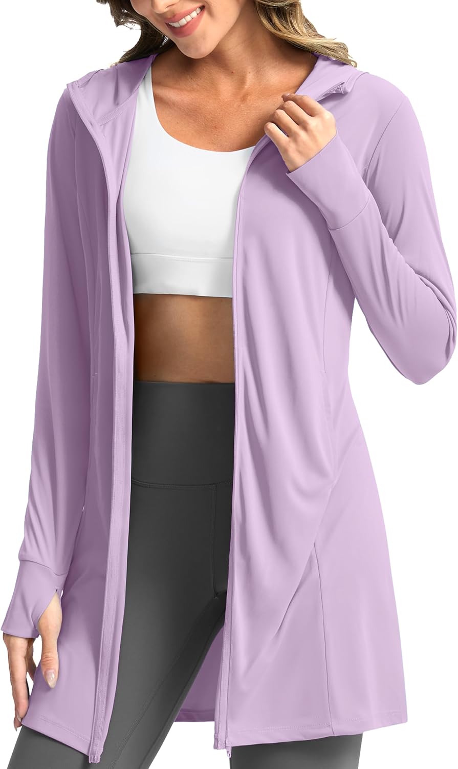 Product image of Soothfeel Women's UPF 50+ Swim Cover Up Sun Protection Hoodie SPF Lightweight Jacket Long Sleeve Beach Cover Ups for Women