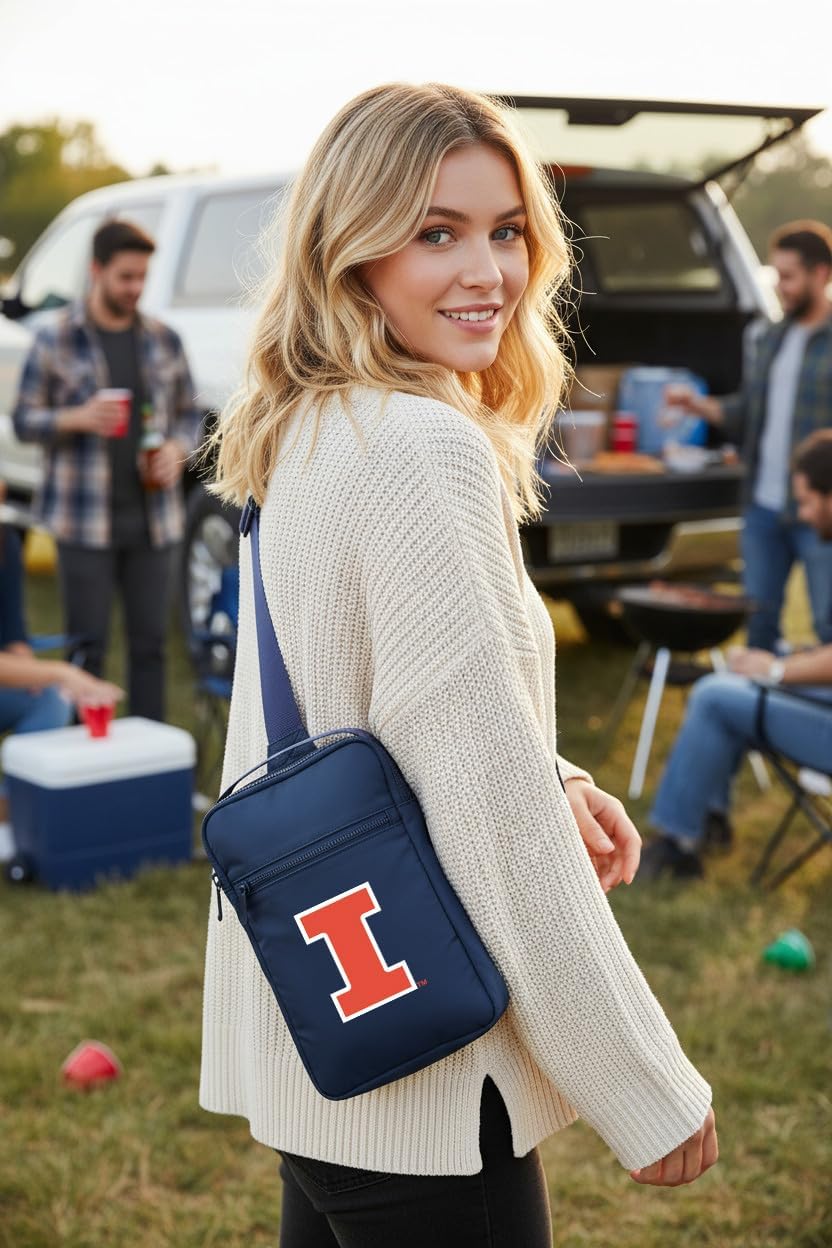 Broad Bay University of Illinois Crossbody Bag - Versatile Travel, Sports, or Gameday Bag for Illinois Illini Fans and Alumni, Men or Women