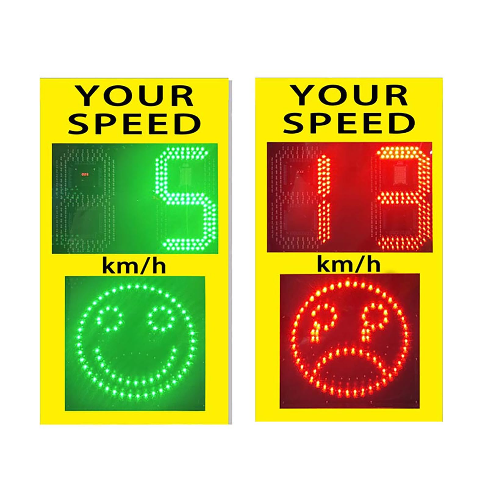 Señal de medición de velocidad de radar solar, instrumento de medición de velocidad sonriente, distancia visible de más de 500 metros, fácil instalación, reflejo de alto brillo, advertencia de
