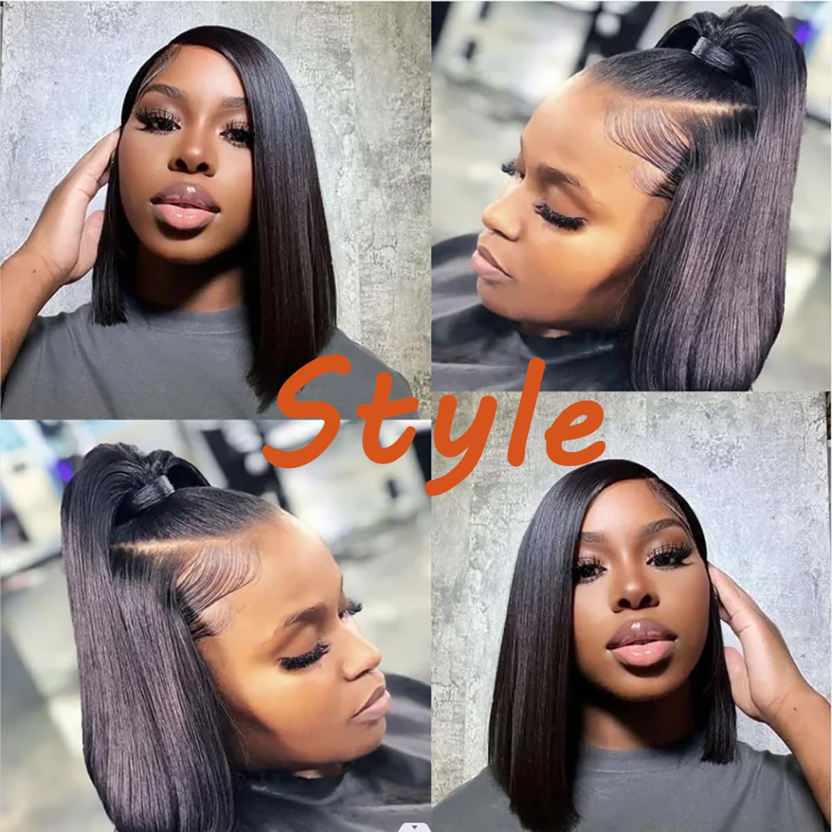 Brazilian 10 inch straight wig w closure Amazon.com : Sogram 5x5 Bob Wig Human Hair (10 Inch  main image 2