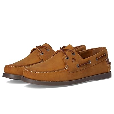 Johnston & Murphy Kids Zeke Boat Shoe (Little Kid/Big Kid) Boys Shoes Tan Oiled Leather