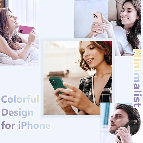 Miniatura 806 de BossKiss Funda compatible con iPhone 14 Pro, silicona mejorada [protección de cámara] [2 protectores de pantalla 9H], forro interior de microfibra