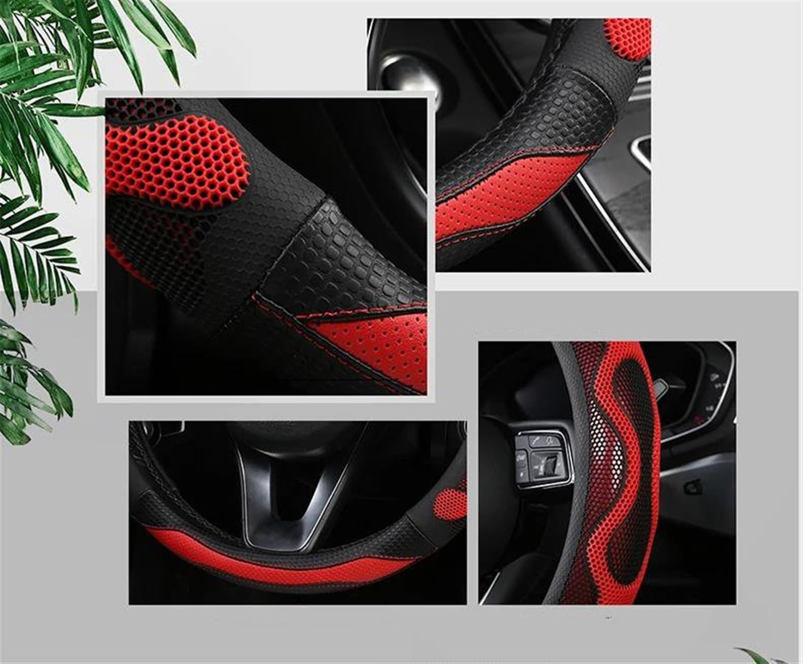 Coprivolante Per Auto 38cm In Pelle Antiscivolo Per Camry Per Corolla Per Harrier(rosso)