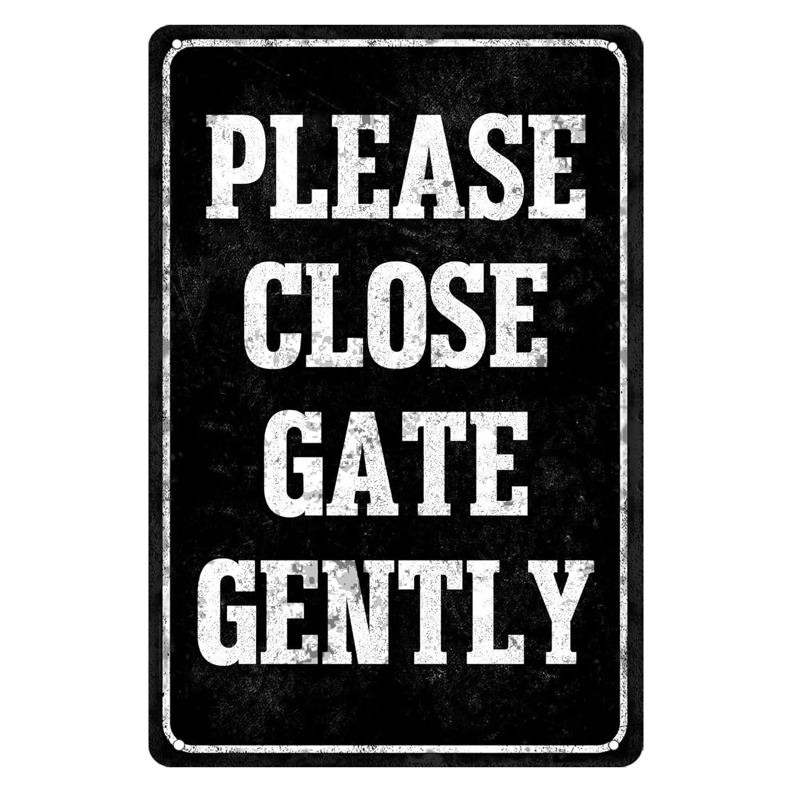 Vintage Metal Tin Sign, Please Close Gate Gently Retro Yard Wall Decor, 12x8 Inch