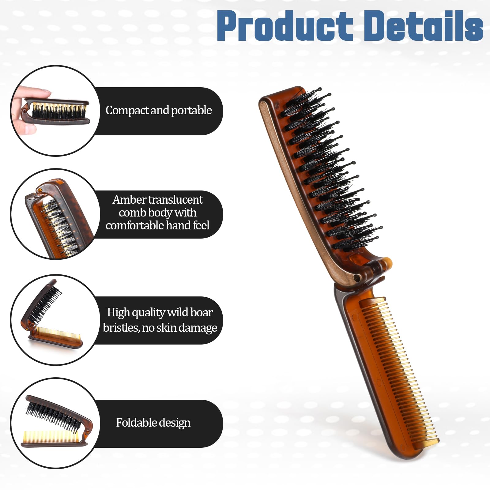 Travel Folding Hair Brush - Image 4