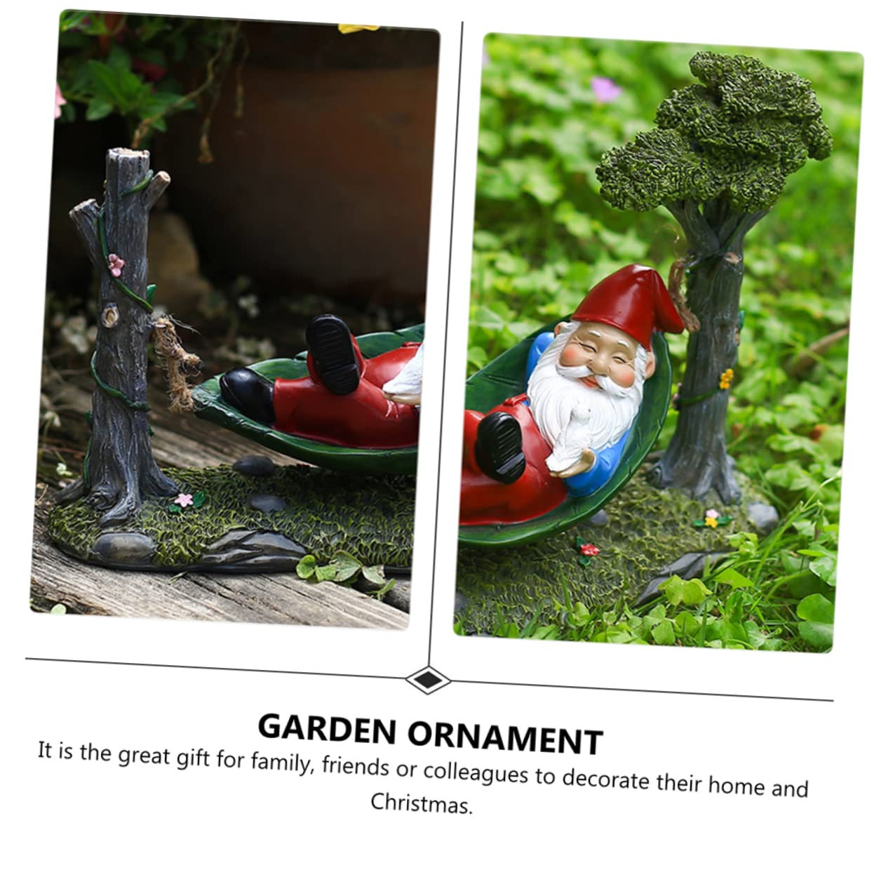 Weihnachtswichtel Gartenfigur Resin Hängematte Langlebige Kreative Harzdeko Für Außenbereich Rasen Und Mikrolandschaft Geschenkidee