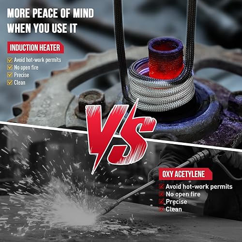 Miniatura 5 de Eliminación de pernos del calentador de inducción, 1600 W, 110 V, herramienta de calentador de inducción magnética de mano con 12 bobinas, rojo