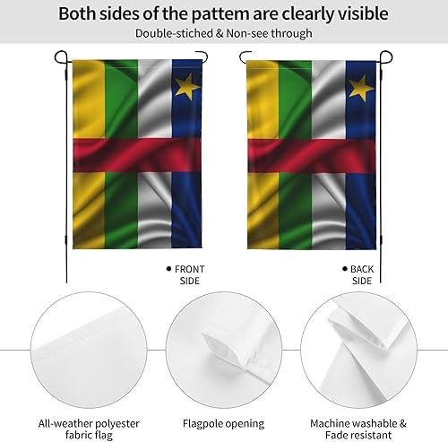 Miniatura 6 de Silk Style Flag Of The Central African Republic Garden Flag 28"x40" Inch Double Sided Garden Flags Home Lawn Outdoor Decor Flags Party Banner