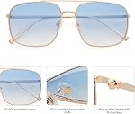 SOJOS Retro Square Aviator Sunglasses Womens Mens Aesthetic Y2k Light Lens Shades SJ1176