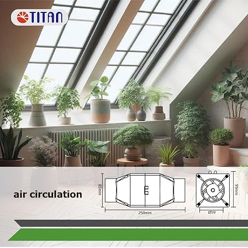 Miniatura 6 de TITAN Ventilador en línea de ventilación de aire RV, aumentar la circulación de aire, conducto extensible, modo automático de temperatura,