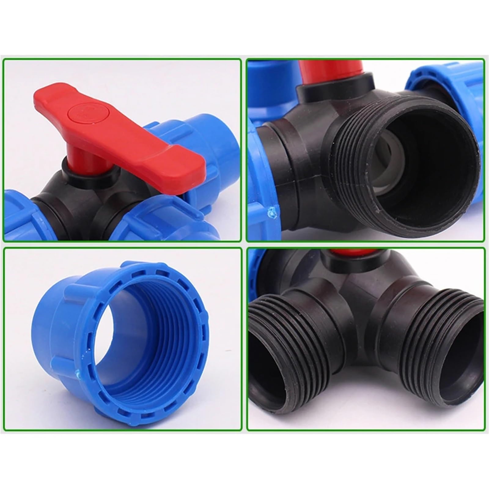PE Pipe 3-Way Ball Valve 20mm-50mm
