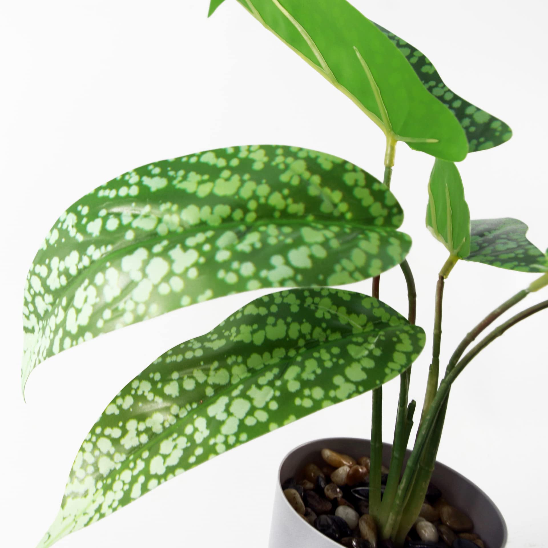 Leaf Design UK Realistic Artificial Foliage Plant with Pot, 35cm, Spotted Plant Planter, 35 cm - Image 4
