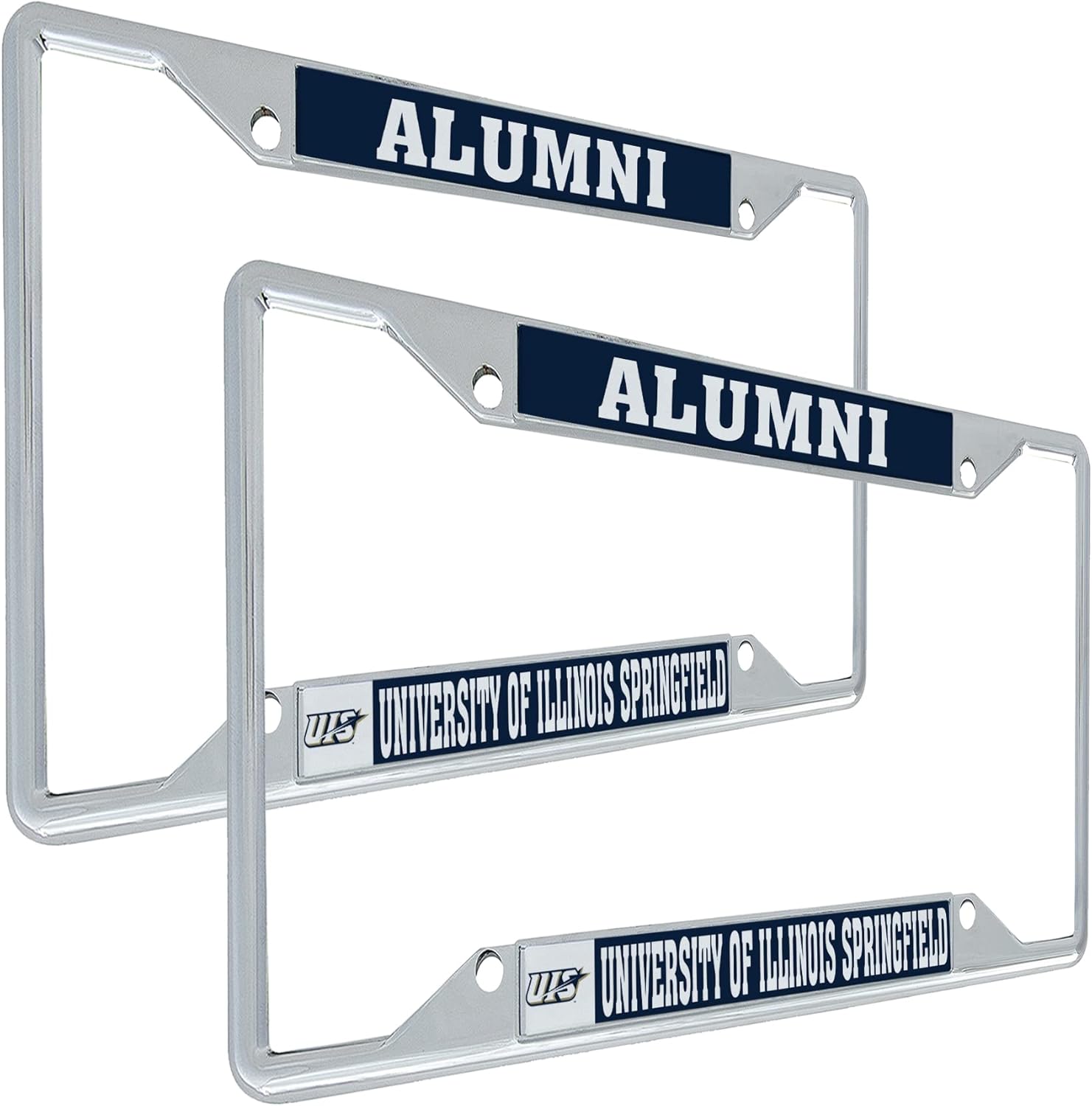 Desert Cactus University of Illinois Springfield Car Accessories Metal License Plate Frame for Front or Rear of Car (Alumni 2 Pack)
