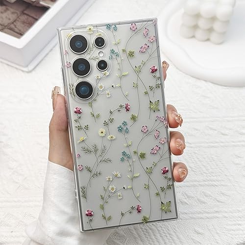 Miniatura 51 de para Funda de Samsung Galaxy S23, Funda Floral de Flores Lindas con Patrón de Lavanda Transparente y Estética para Mujeres y Niñas, Funda Lavanda