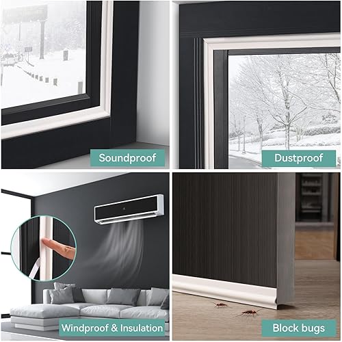 Miniatura 5 de MOPMS Barrido de tapón de corriente, burlete resistente a la intemperie para puerta, tira de sellado de ventana, autoadhisiva, insonorizada,