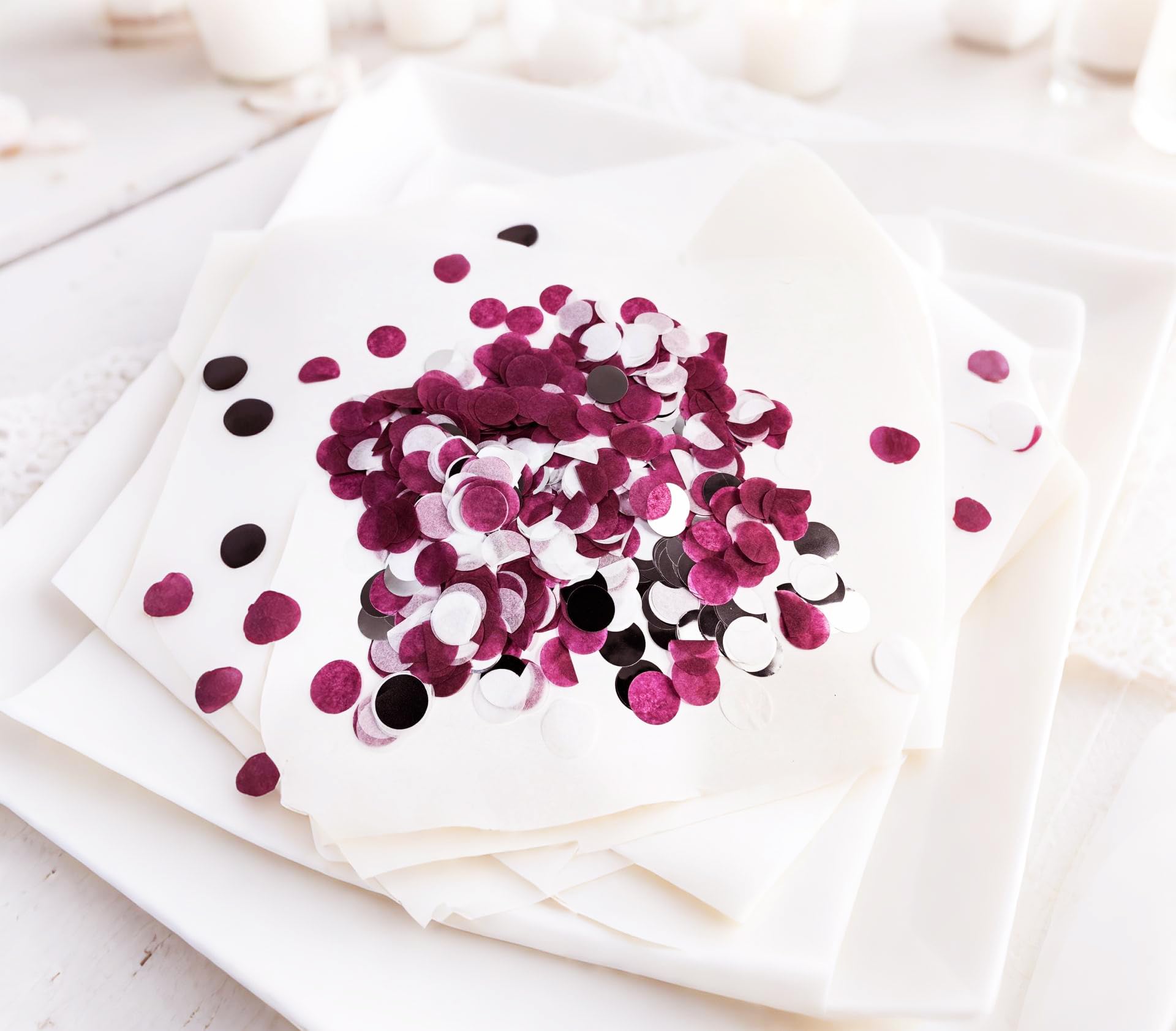 Maroon Confetti/Maroon Graduation Decorations/Burgundy Silver Table Decorations/Burgundy Silver Confetti/Maroon Engagement/Birthday Decorations Wedding
