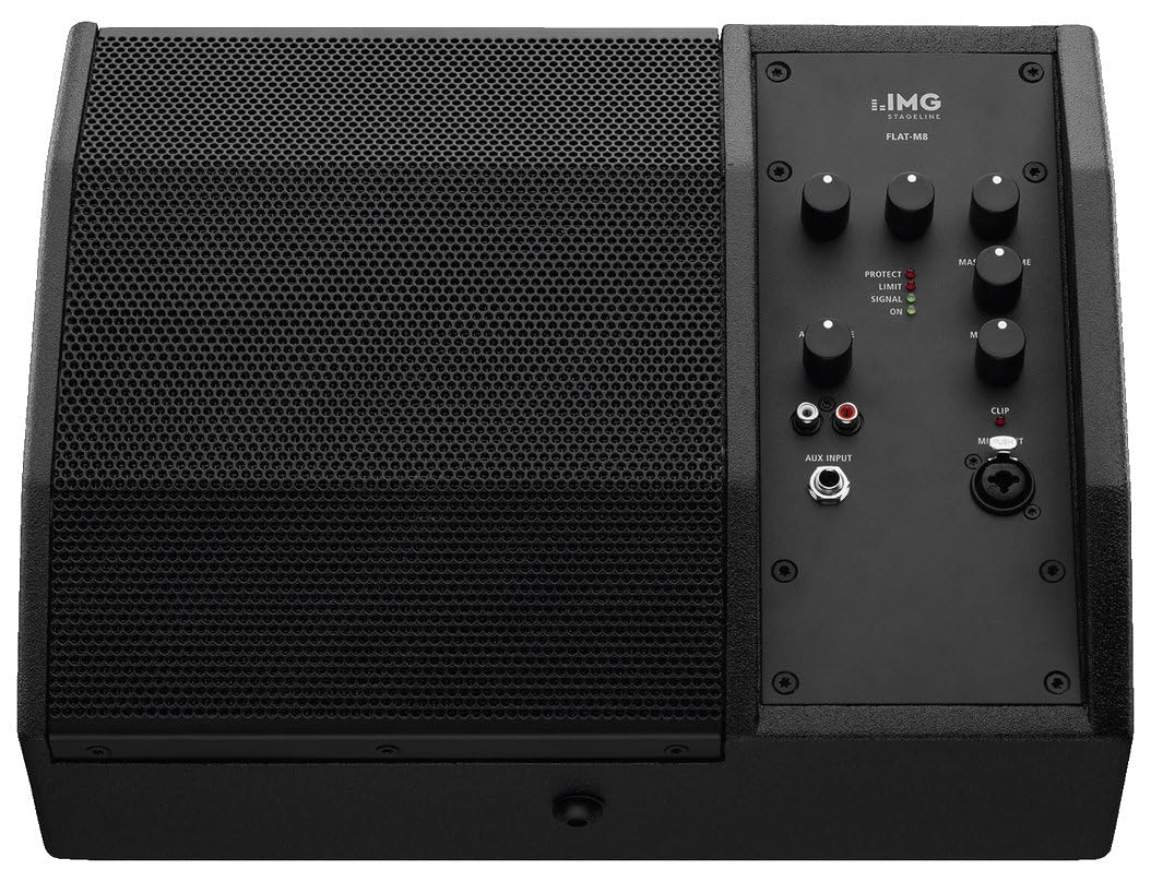 IMG STAGELINE Flat-M8 Aktive PA-Bühnenmonitorbox, 300W, schwarz