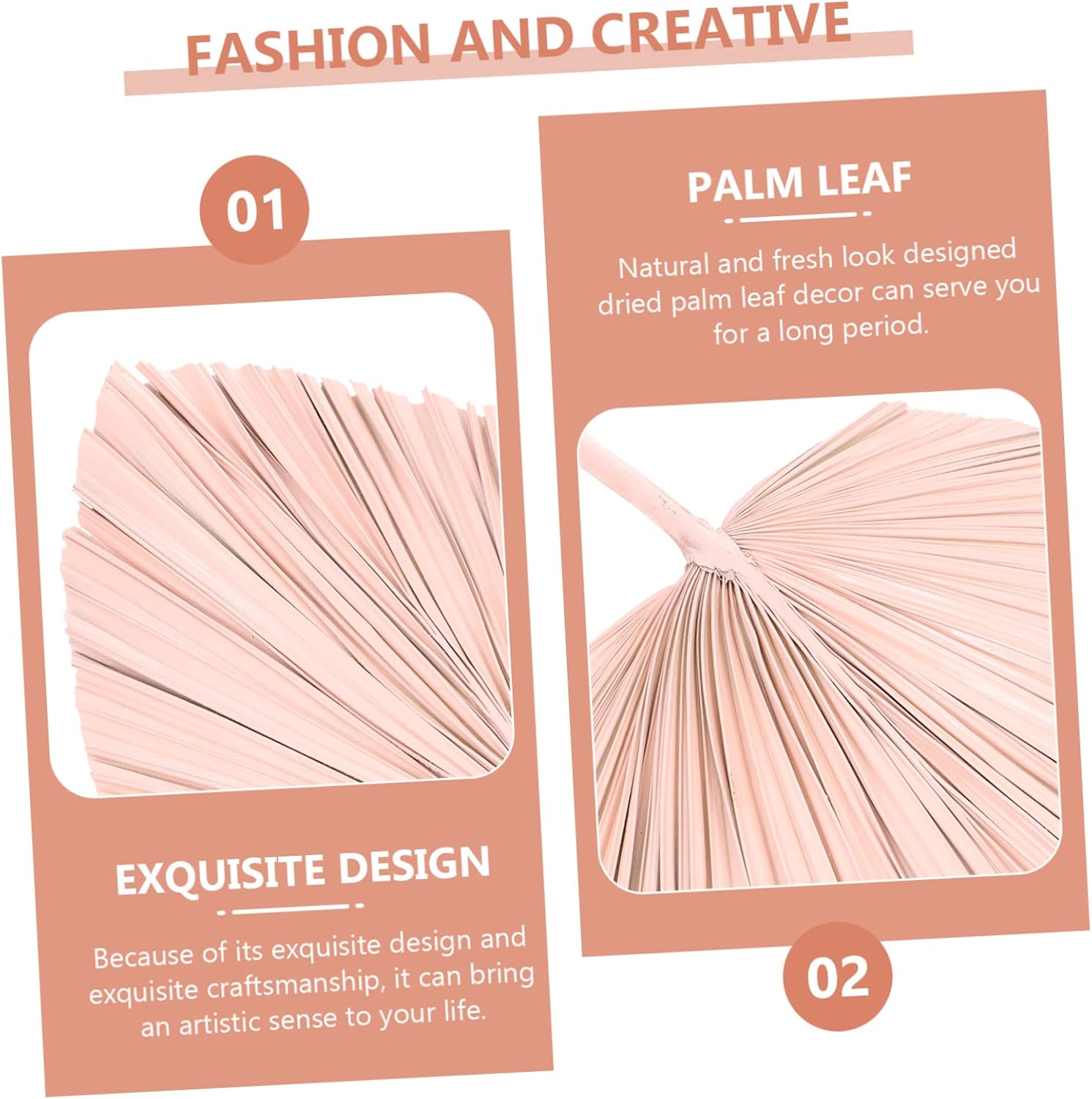Unomor Dried Palm Leaf Decorative Fan Natural Faux Palm Leaf for Wedding Home Decoration and Floral Arrangements Chic Boho Style Accent for Celebrations