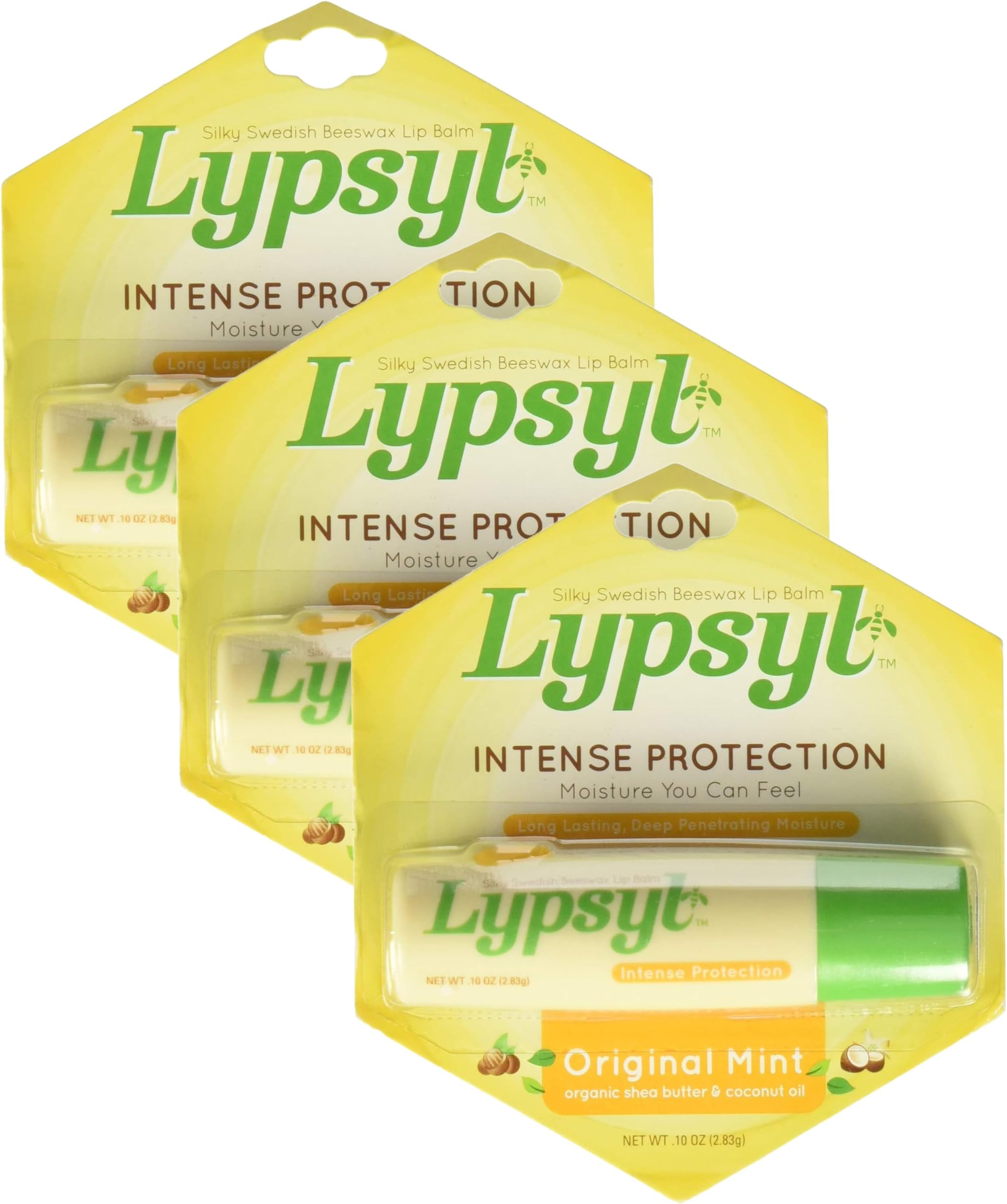Intense Protection Original Mint, Lip Balm 0.10 oz (Pack of 3)