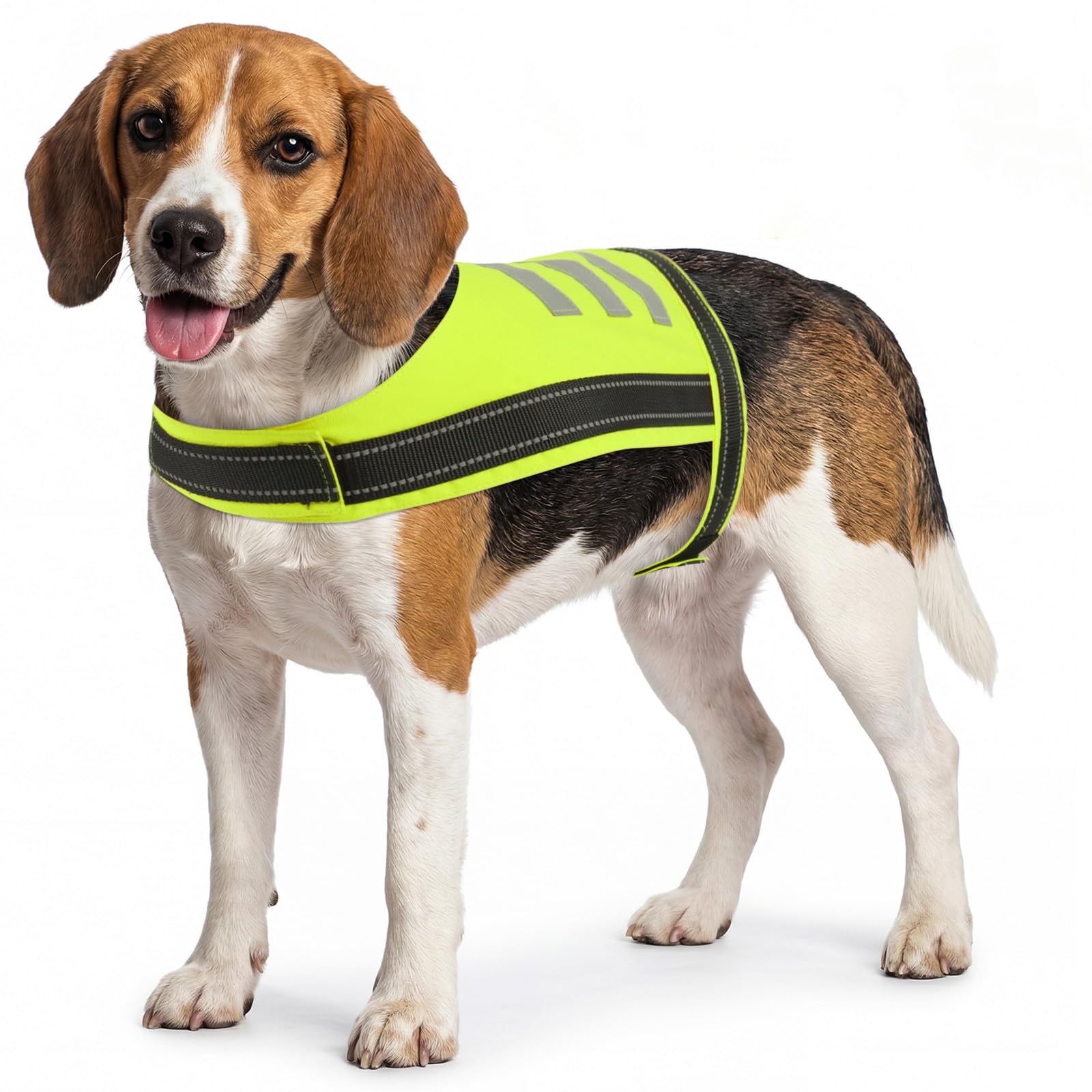OUOBOB Breathable Mesh Dog Safety Vest, High-Vis Reflective Adjustable Vest for Night Walking & Summer, Easy Fit with Magic Tape (XS, Green)