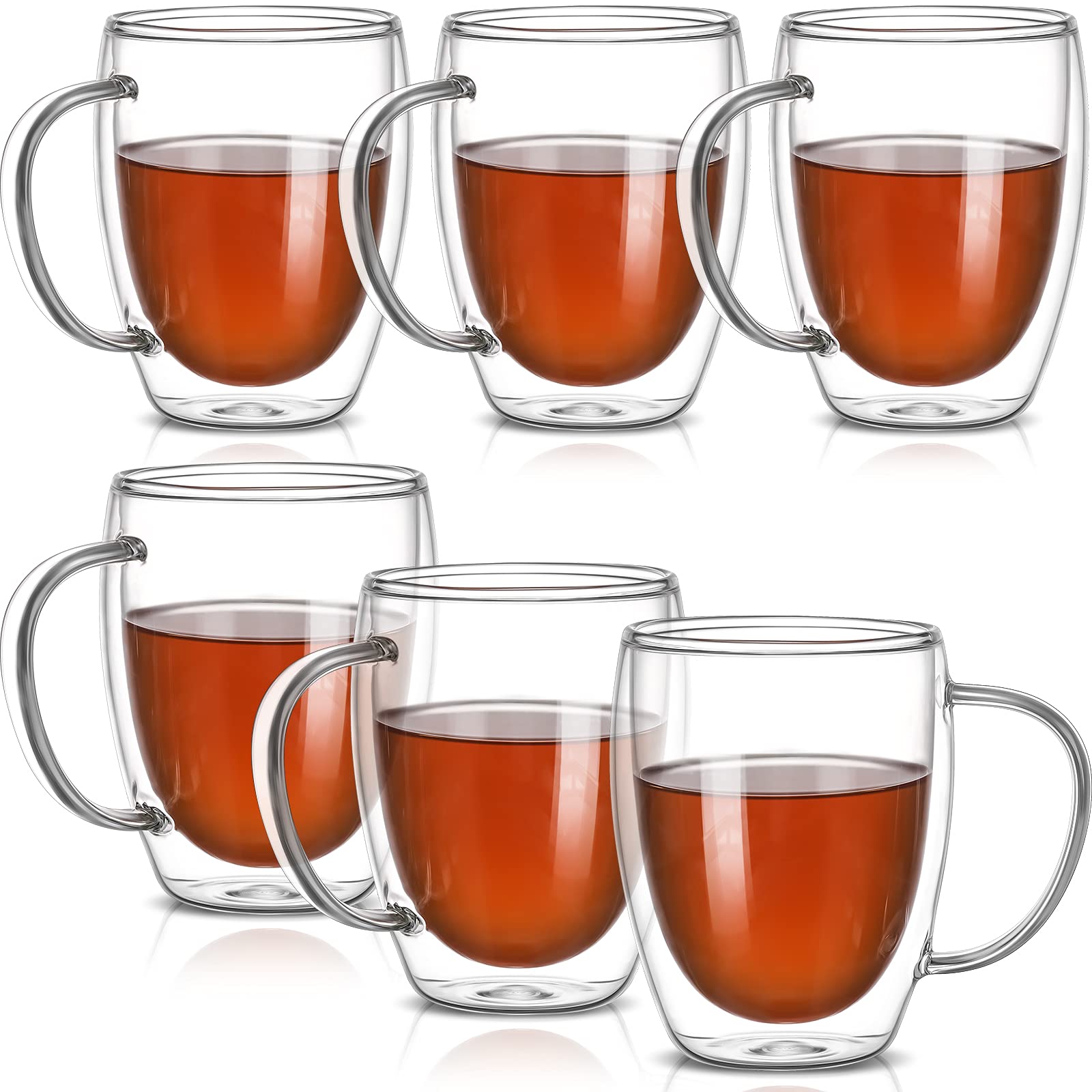 Buy 6 Pieces 12 oz Double Wall Glass Insulated Mugs Glass Coffee Mug