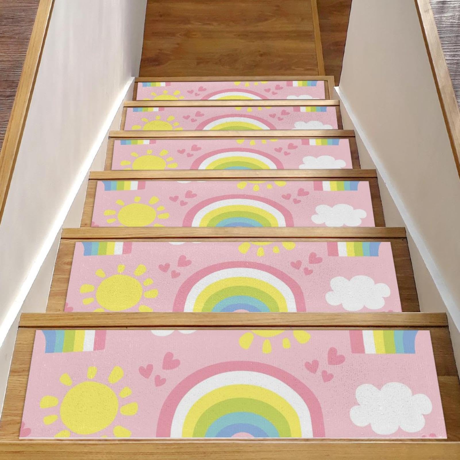 Peldaños de escalera seguros para ancianos y niños alfombra protectora interior de 76 x 20 cm