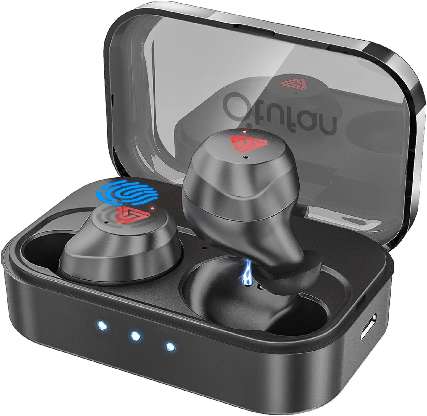 Bluetooth Earbuds Wireless Earbuds Bluetooth Headphones iPX7 Waterproof 3D Stereo HiFi Sound Wireless Earphones Bluetooth Headset with Charging Case (Black)