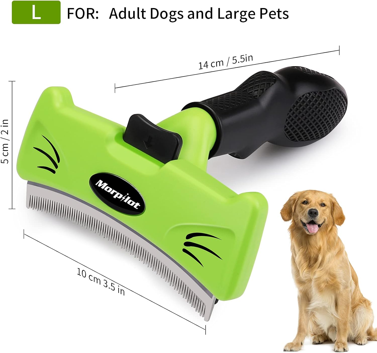 Morpilot Pet Grooming Brush, Deshedding Dog Brush with Quick Self Cleaning, Professional Pet