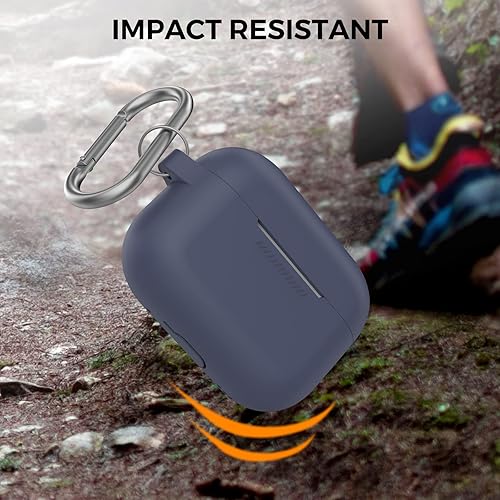 Miniatura 5 de AhaStyle Funda para AirPods Pro 2 LED frontal visible mosquetón de metal añadido compatible con Apple AirPods Pro de 2 generación 202420232022 (azul